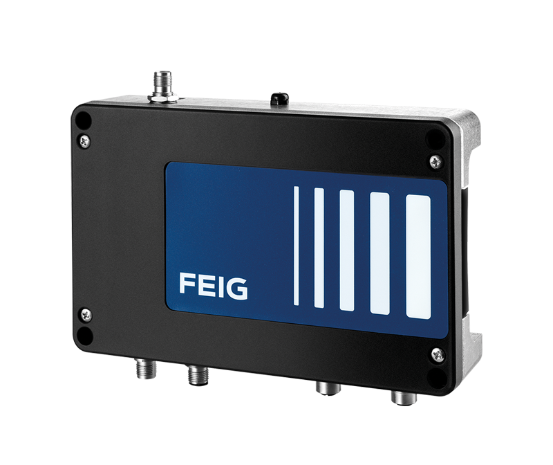 UHF mid range reader with integrated antenna for applications in industrial and railway environment.